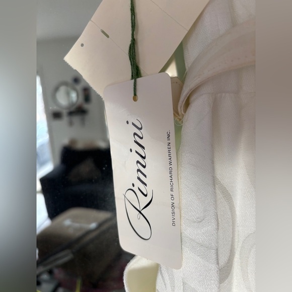 NWT VINTAGE Rimini 100% Cotton Belted White Patterned Button Up Midi Dress SZ 10 - Picture 8 of 8